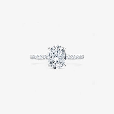 Lab-Grown Diamond Engagement Ring with Side Accents-Oval - Evergleam Jewelry