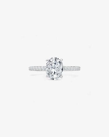 Lab-Grown Diamond Engagement Ring with Side Accents-Oval - Evergleam Jewelry