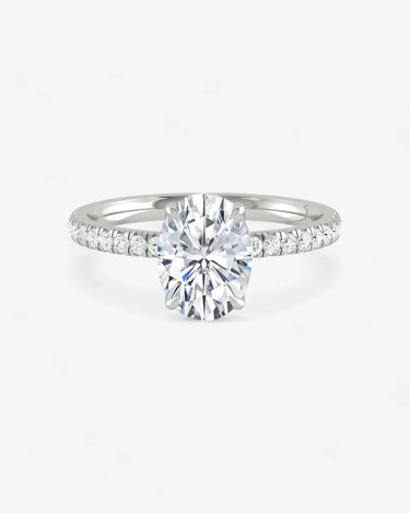 Lab-Grown Diamond Engagement Ring with Side Accents-Oval - Evergleam Jewelry