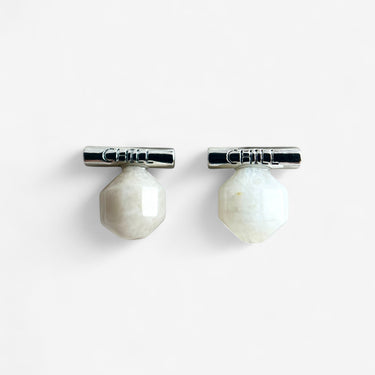 Minimal Moonstone Stud Earrings