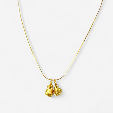 Minimalist Birth Flower Necklace – Customizable Snake Chain with 18K Gold Floral Charms