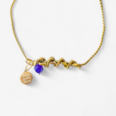Bold Gold Birth Month Necklace | Stainless Steel Chain with Custom Bead | Personalized Gift Idea
