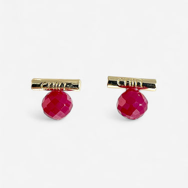 Handmade Lab-Grown Ruby Stud