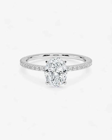 Lab-Grown Diamond Engagement Ring with Side Accents-Oval - Evergleam Jewelry