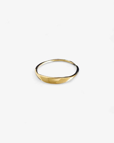 Curved Gold Signet Ring - Evergleam Jewelry