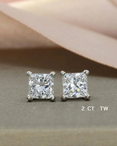 Princess Cut Lab Grown Diamond Studs - Evergleam Jewelry