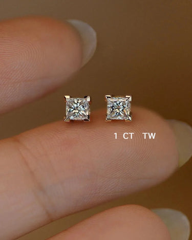 Princess Cut Lab Grown Diamond Studs - Evergleam Jewelry