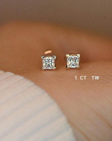 Princess Cut Lab Grown Diamond Studs - Evergleam Jewelry