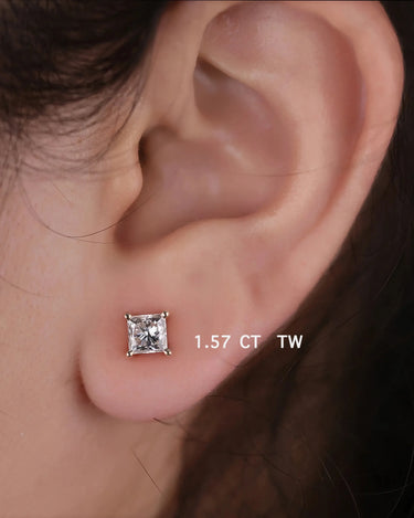 Princess Cut Lab Grown Diamond Studs - Evergleam Jewelry