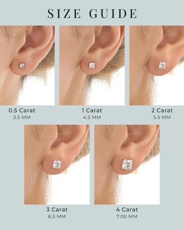 Princess Cut Lab Grown Diamond Studs - Evergleam Jewelry