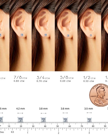 Princess Cut Lab Grown Diamond Studs - Evergleam Jewelry