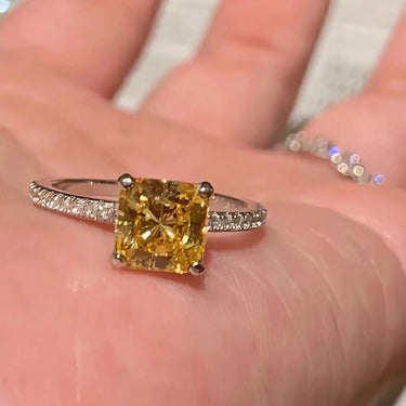 Princess Yellow Lab Grown Diamond Ring - Evergleam Jewelry