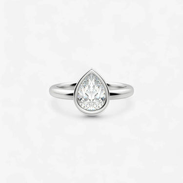 Pear Cut Solitaire Engagement Ring Bezel - Evergleam Jewelry