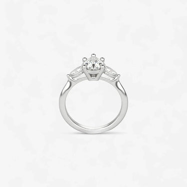 Pear Sheap Three Stone Engagement Ring - Evergleam Jewelry