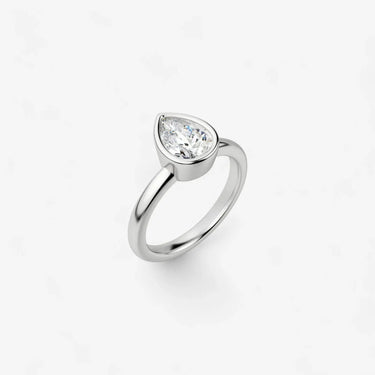Pear Cut Solitaire Engagement Ring Bezel - Evergleam Jewelry