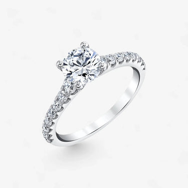 Lab-Grown Diamond Engagement Ring with Side Accents-Round - Evergleam Jewelry