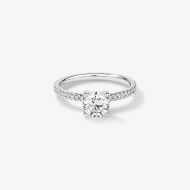Lab-Grown Diamond Engagement Ring with Side Accents-Round - Evergleam Jewelry