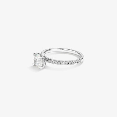 Lab-Grown Diamond Engagement Ring with Side Accents-Round - Evergleam Jewelry