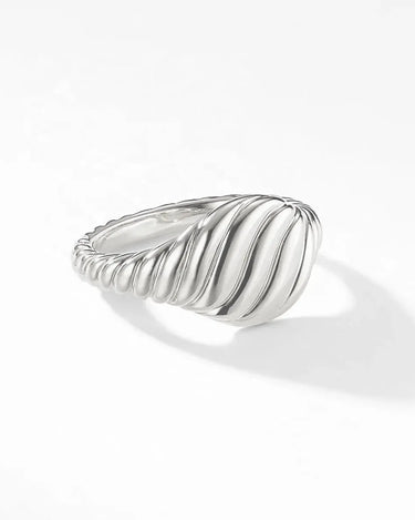 Fashion Jewelry Gold Plated Jewelry Plain Twisted Cable Mini Pinky Ring Sterling Silver 925 - Evergleam Jewelry