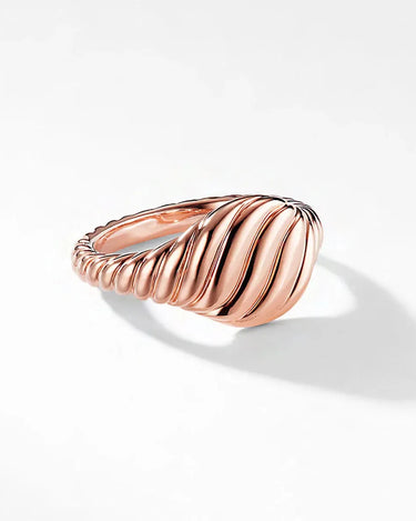 Fashion Jewelry Gold Plated Jewelry Plain Twisted Cable Mini Pinky Ring Sterling Silver 925 - Evergleam Jewelry