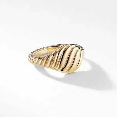 Fashion Jewelry Gold Plated Jewelry Plain Twisted Cable Mini Pinky Ring Sterling Silver 925 - Evergleam Jewelry