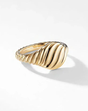 Fashion Jewelry Gold Plated Jewelry Plain Twisted Cable Mini Pinky Ring Sterling Silver 925 - Evergleam Jewelry