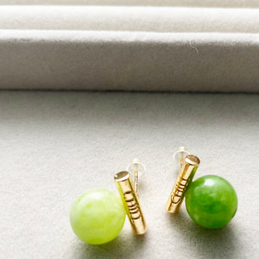 Natural Peridot August Birthstone Stud Earrings – Handmade Gemstone Jewelry in Gold or Silver Finish