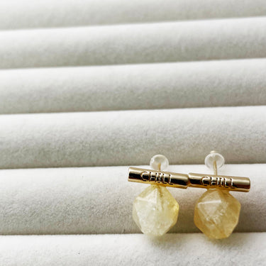 Raw Citrine Stud – November Birthstone