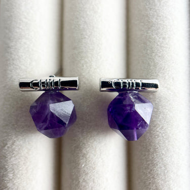 Amethyst Birthstone Stud Earrings – February Stone • 10mm Gemstone • 925 Sterling Silver Post • Minimal Unisex Jewelry