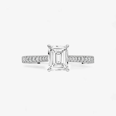 Emerald Cut Engagement Ring with Side Accents - Evergleam Jewelry