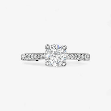 Lab-Grown Diamond Engagement Ring with Side Accents-Round - Evergleam Jewelry