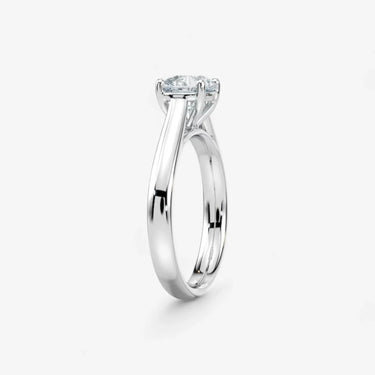 Blonde Solitaire Engagement Ring-Cathedral Setting - Evergleam Jewelry